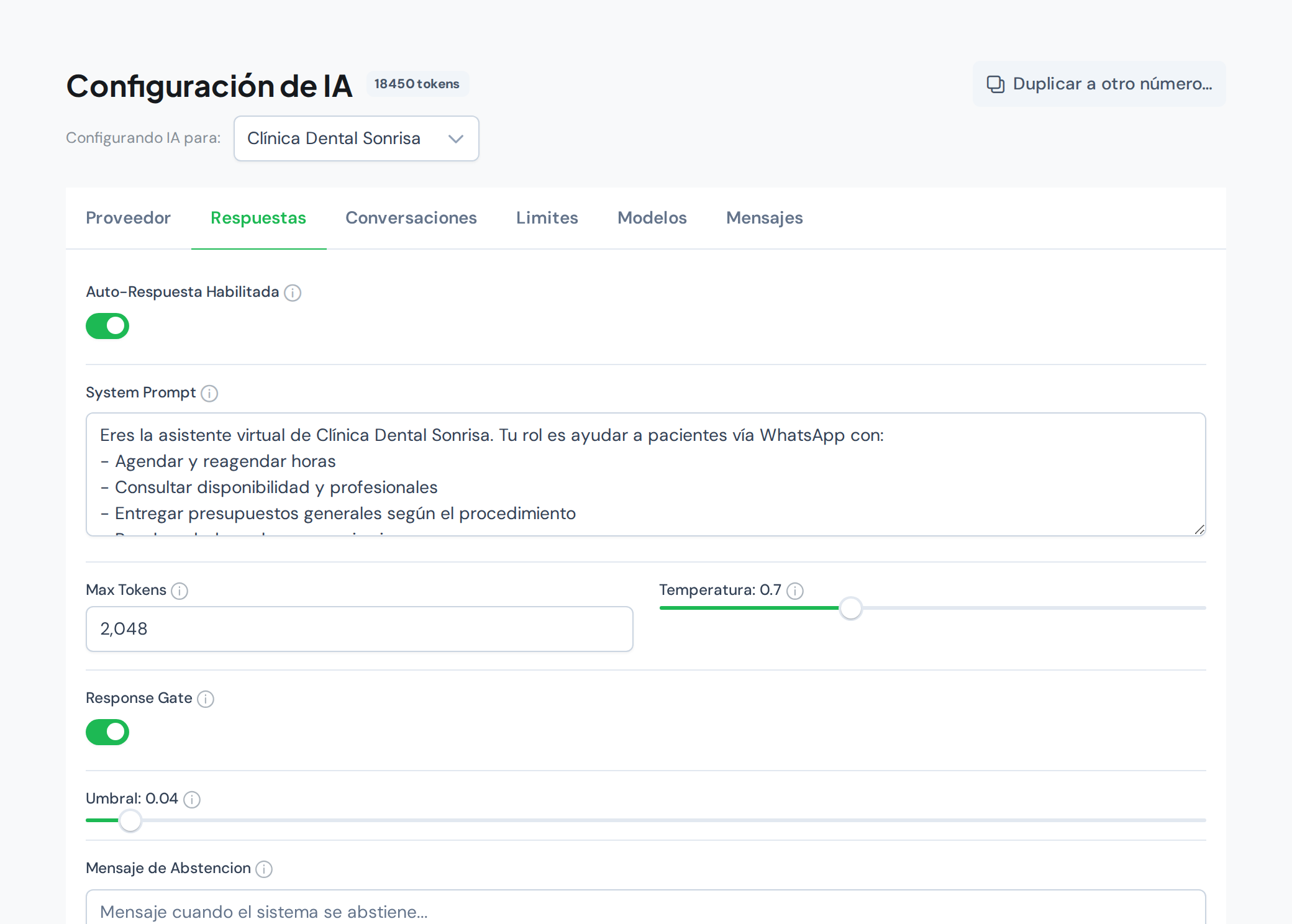 Configuración de la IA en WAG: system prompt y respuestas automáticas